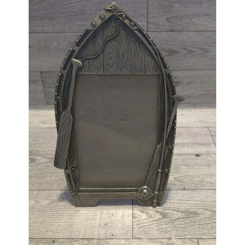 Metal Picture Fishing Boat Frame Holds One 5x7 Photo
